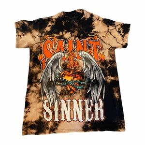 Ladies biker Saint Sinner Tie-Dye Short Sleeve Tee